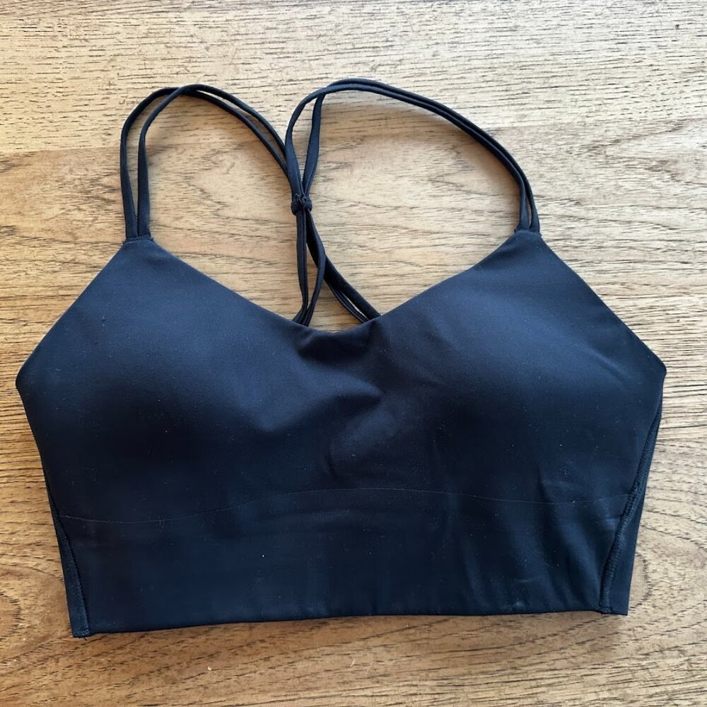 ARS Women's Black Lined Double Strap w/ Adjustable Slide Sport Bra